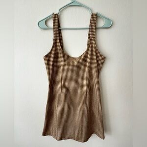 Yellow + White Gingham Mini Dress